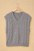 V-Neck Twist Knitted Vest Sweater